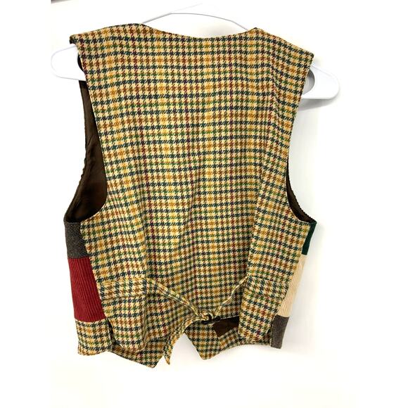Vintage Patchwork Vest Button Up Multicolor Granny Cottage Core Size Petite 4 - Picture 2 of 3
